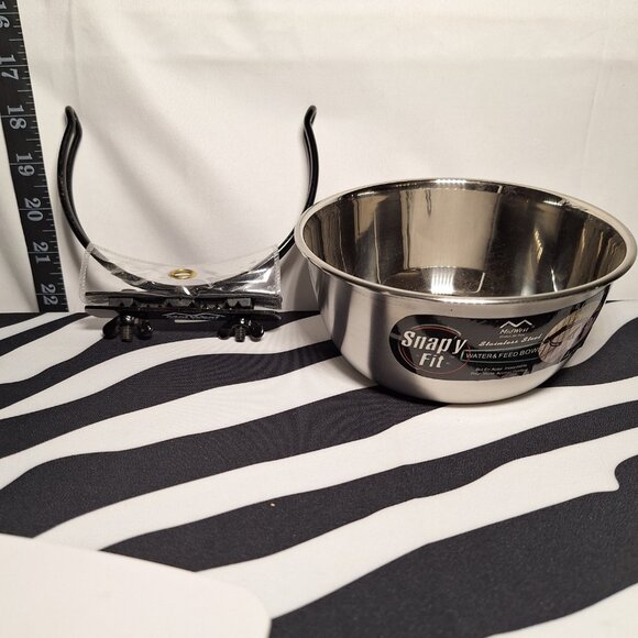 NWT Midwest Snap'y Fit Stainless Steel Water & Feed Bowl - 1 quart (4 cups) - Picture 7 of 10